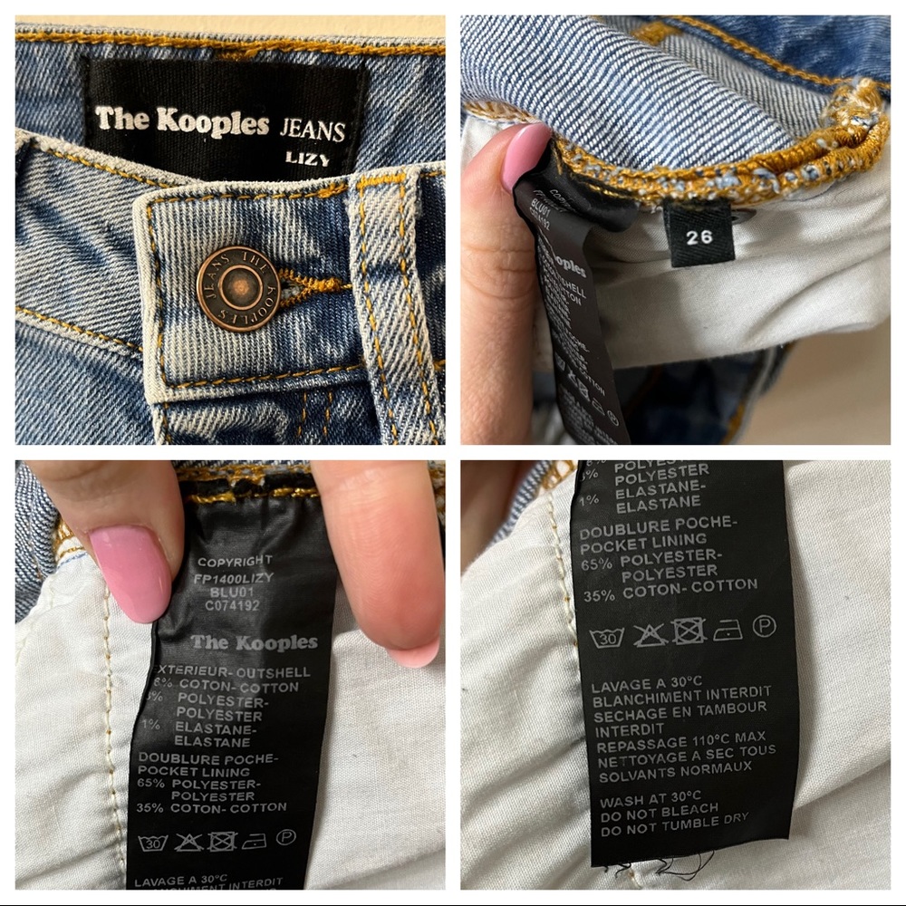 The Kooples Lizy Jeans Zip Fly 5 Pocket Style Distressed Size 26 - Picture 10 of 12